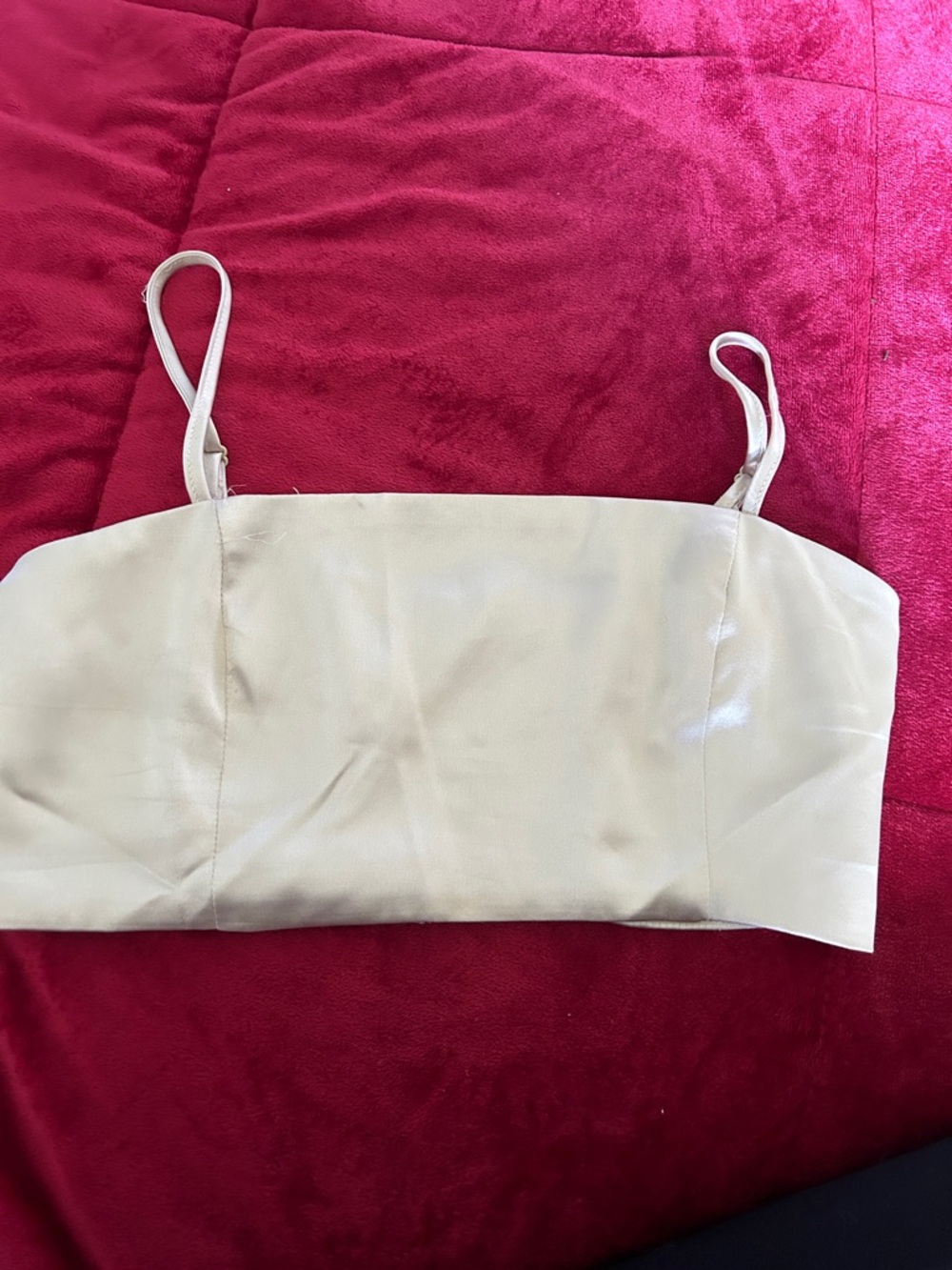 Cream Strappy Bandeau Crop Top
